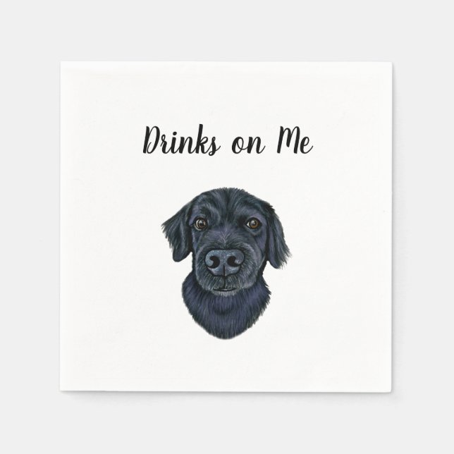Hund Cocktail Napkins Pappersservett (Framsidan)