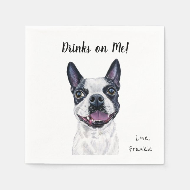 Hund Cocktail Napkins Pappersservett (Framsidan)