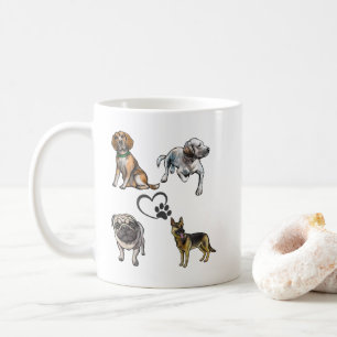 Hund Collage Coffee Mugg - Tass & Heart Design!