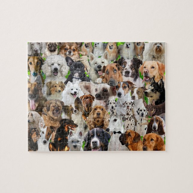 Hund Collage Puzzle Pussel (Horisontell)