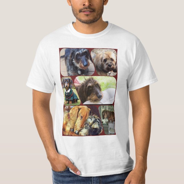 Hund Collage T Shirt (Framsida)