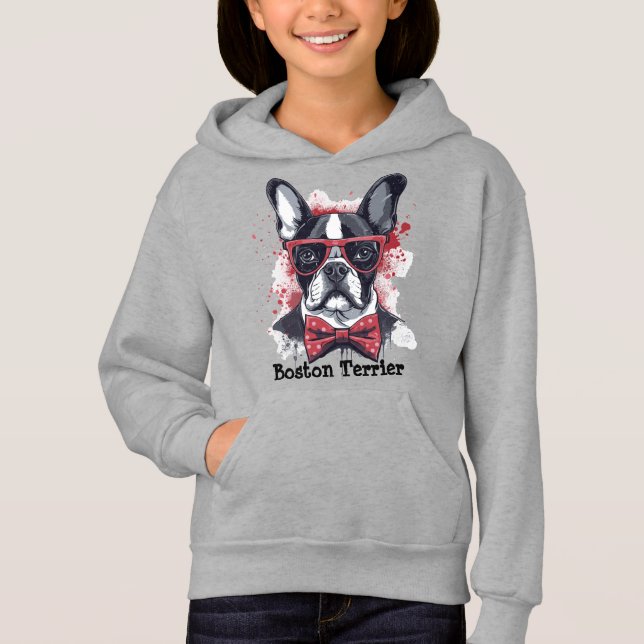 Hund Collection - Boston Terrier 1 T Shirt (Framsida)