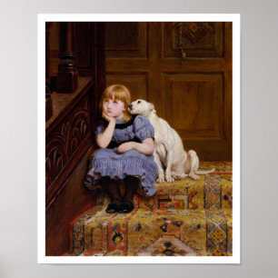 Hund Comforting Girl - Sympathy by R Briton Poster