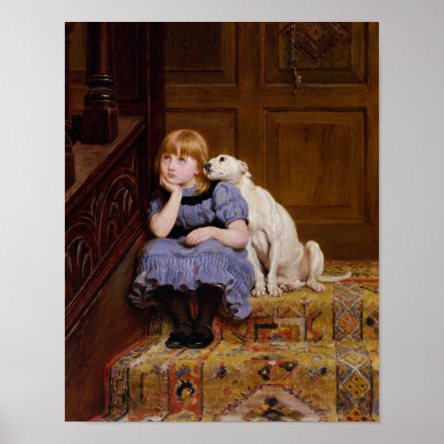 Hund Comforting Girl - Sympathy by R.Briton Poster (Framsidan)