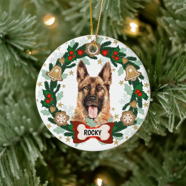Hund Cookie WAN () från Shepherd Hund Julgransprydnad Keramik (Träd)