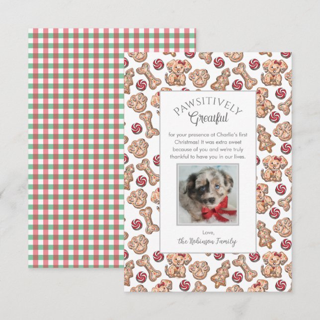 Hund Cookies Puppys första tackkort Tack Kort (Fram/baksida)