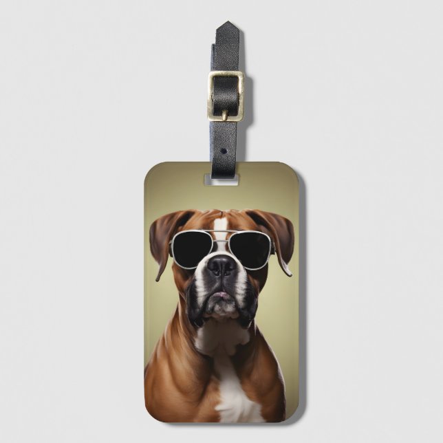 Hund coola Boxer Bagagebricka (Framsida vertikal)