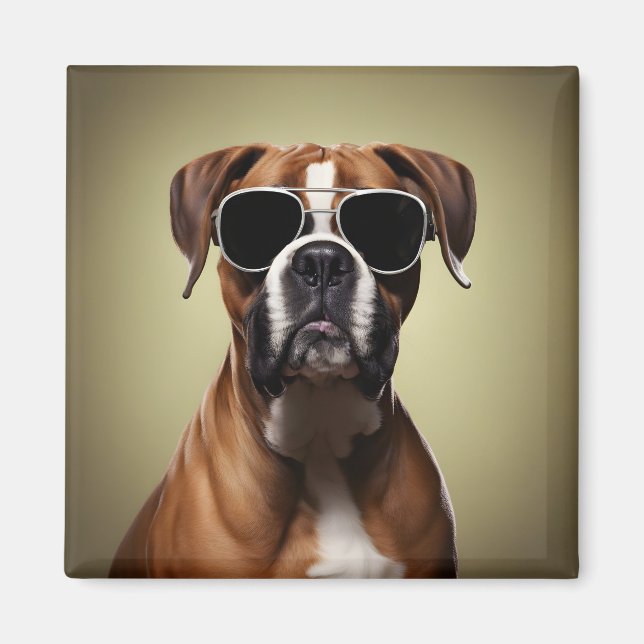 Hund coola Boxer Magnet (Framsidan)