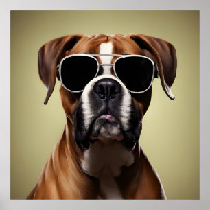 Hund coola Boxer Poster
