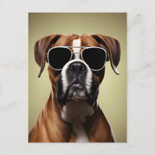 Hund coola Boxer Vykort