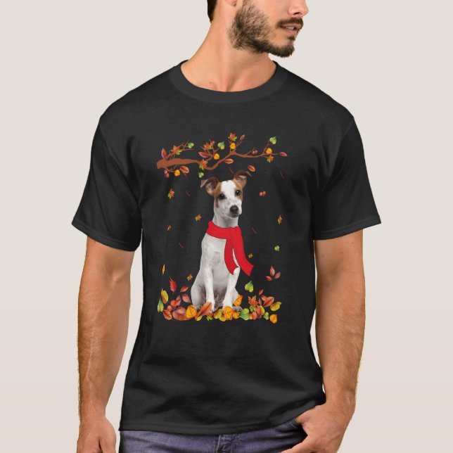 Hund Coola Jack Russell Terrier HöstThanksgiving T Shirt (Framsida)