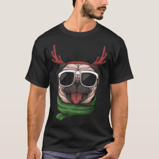 hund coola pug med solglasögon christmas pul t shirt