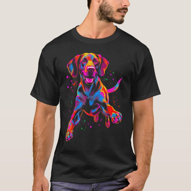 Hund Coola Tysk kortkommandoknör T Shirt (Framsida)