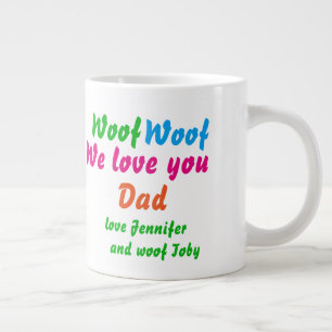 Hund Coola Woof Woof I Kärlek Du Pappa Namn Jumbo Mugg