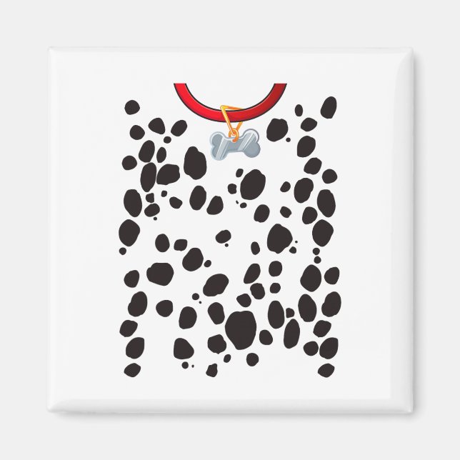 Hund Costume Dalmations Spots Puppy Print Hallowee Magnet (Framsidan)