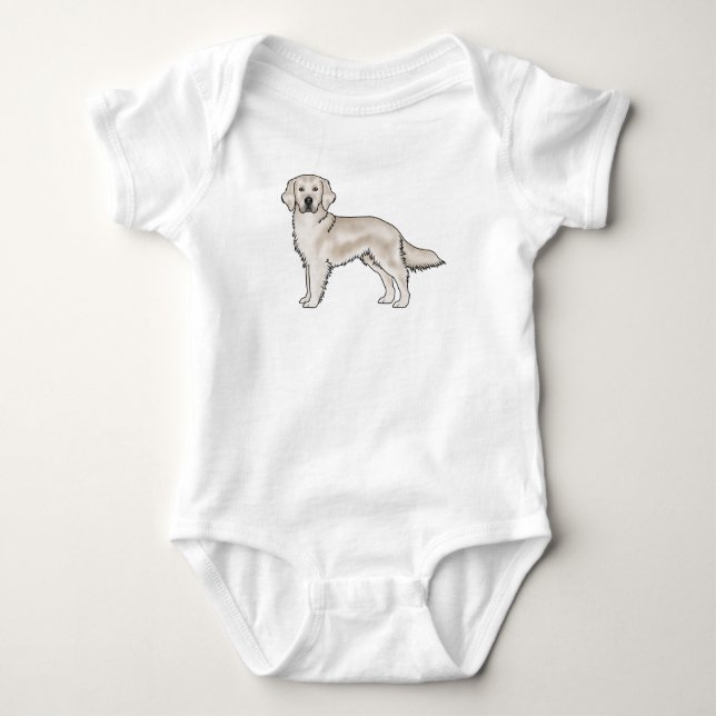 Hund Cream Golden Retriever T Shirt (Framsida)