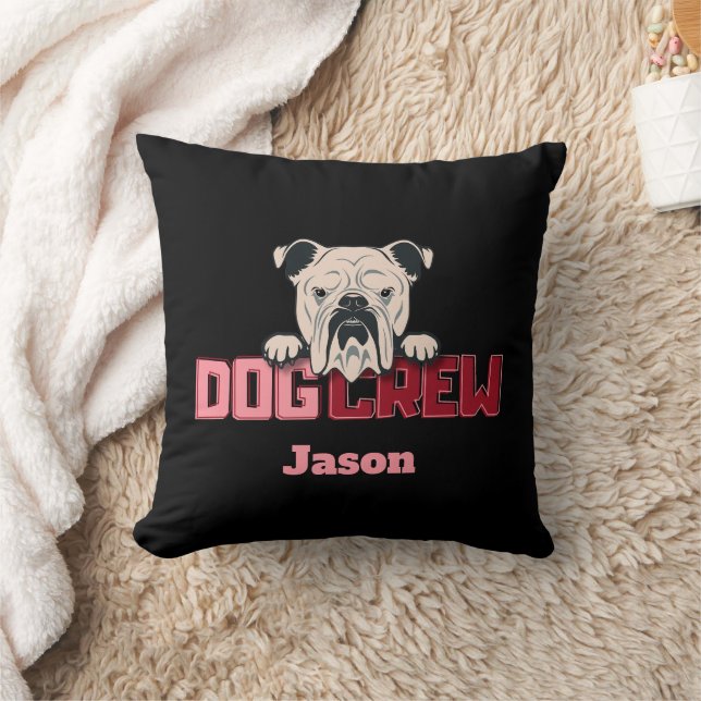 Hund Crew Bulldog-Anpassningsbar Kudde (Filt)