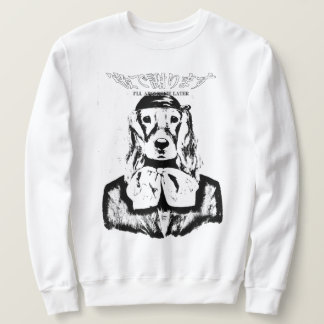 HUND CREWNECK I APOLOGIZE SENARE (SVART OCH VITT) LÅNG ÄRMAD TRÖJA