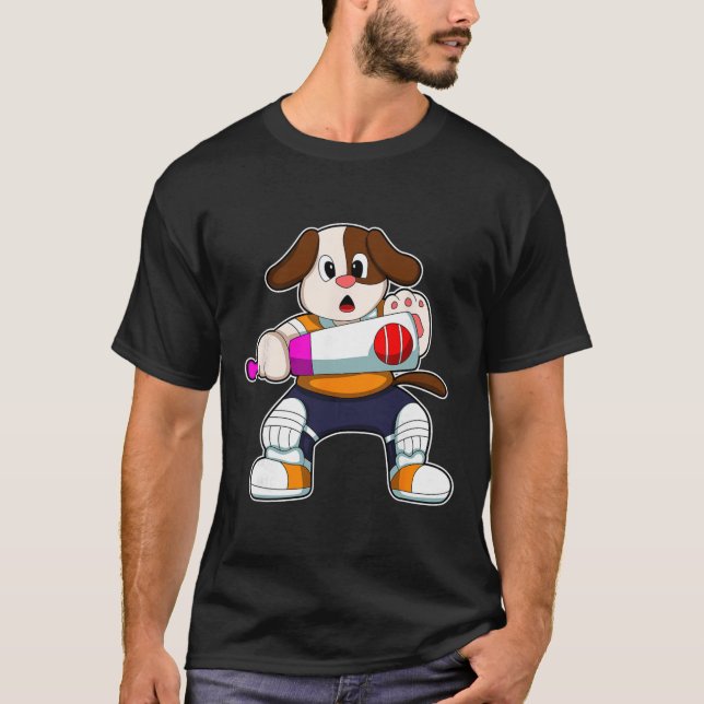 Hund Cricket Cricket T Sport  Shirt (Framsida)
