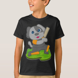 Hund Cricket fladdermus T Shirt