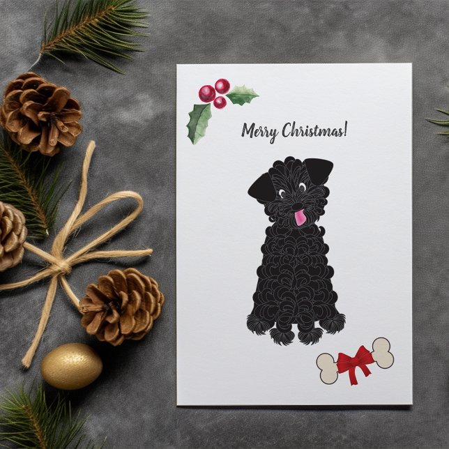 Hund Cute Black Leksak Pudel Julkort (Skapare uppladdad)