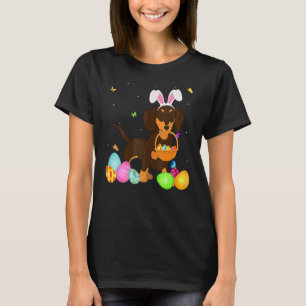Hund Cute Bunny Dach Shund Eggs Påsk Day T Shirt