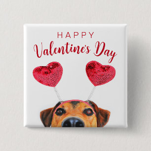 Hund Cute Heart Headband Knapp