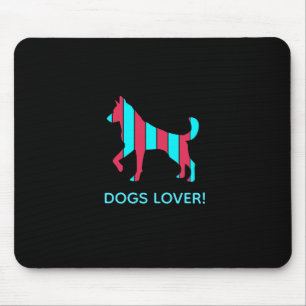 Hund - Cute Pet Art, Blue & Red Abstrakt Animal Musmatta