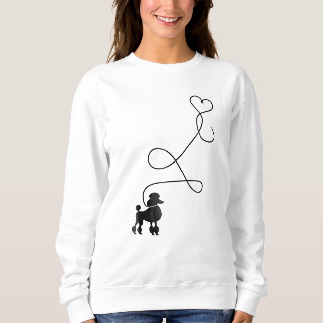 Hund Cute Pudel Heart T Shirt (Framsida)