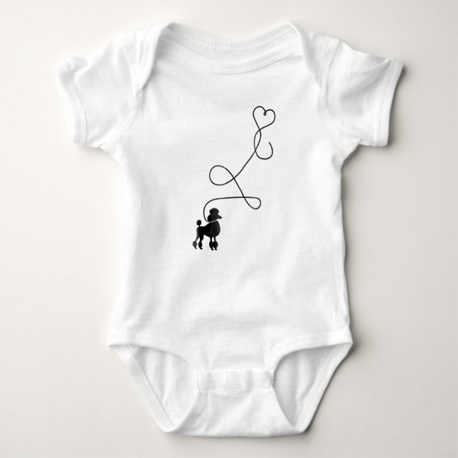 Hund Cute Pudel Heart T Shirt (Framsida)