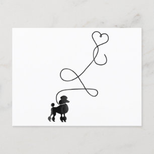 Hund Cute Pudel Heart Vykort