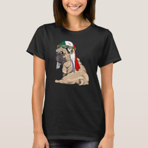 Hund Cute Pug Retro Mexico Flagga Pride T Shirt