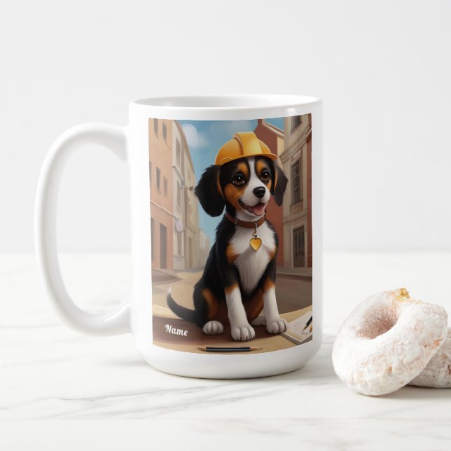 Hund Cute Puppy Art Kaffemugg (Med munk)