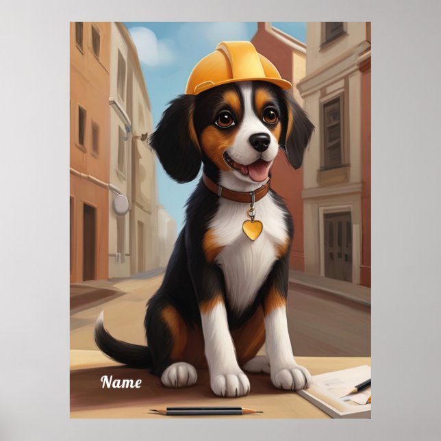 Hund Cute Puppy Art Poster (Framsidan)