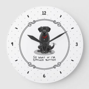 Hund Cute Spotten Black Labrador Retriever Stor Klocka