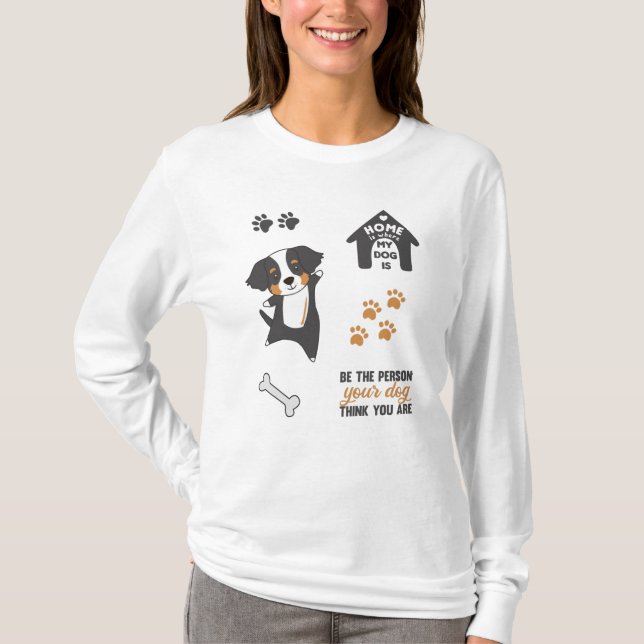 Hund Cute Sticker Set Bernese Mountain T Shirt (Framsida)