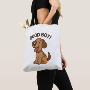 Hund 🐶 Cute Tecknad Valp med Roligt Vibes Tygkasse