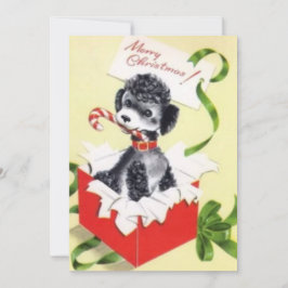 Hund Cute Vintage jul Julkort