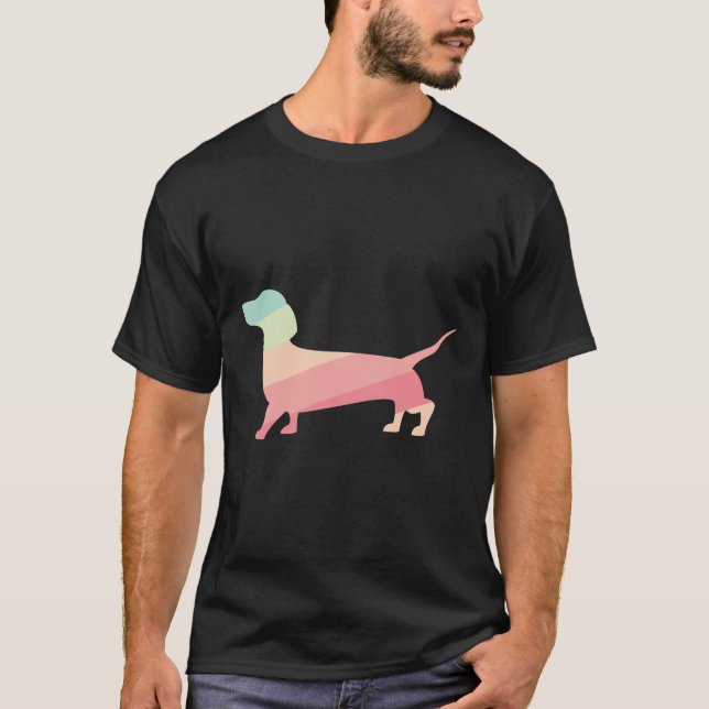 Hund Dachshund Owner för färgad korv T Shirt (Framsida)