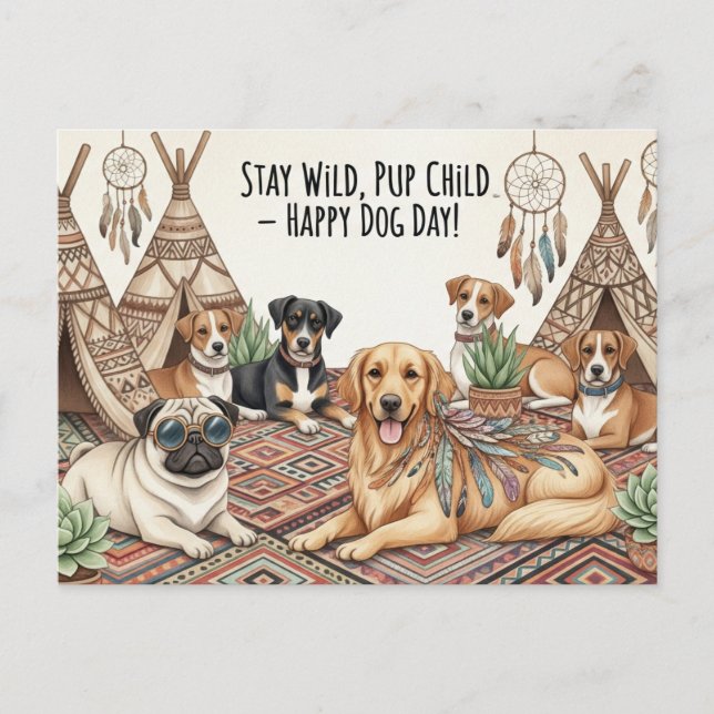 Hund dagen hund älskare Internationell Vykort (Framsida)