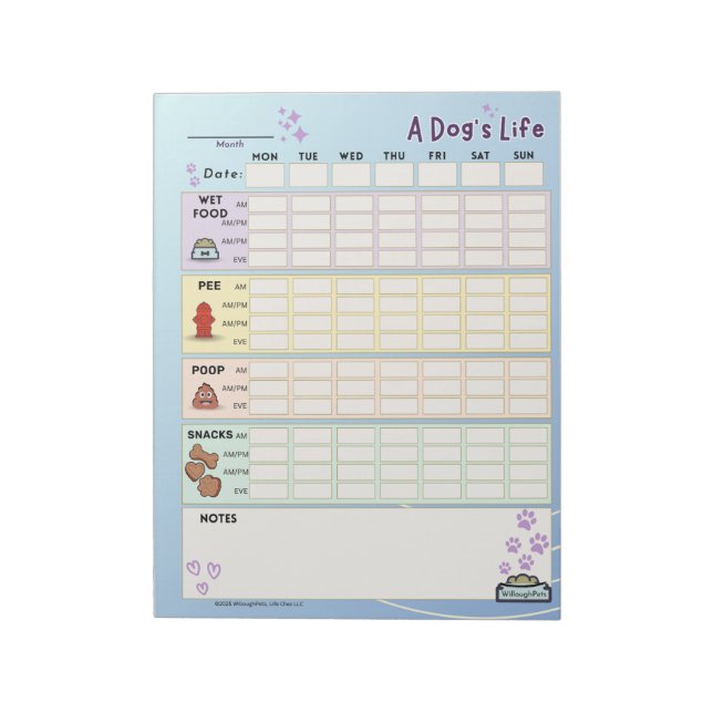 Hund Daily Tracker: måndag Starter Anteckningsblock (Roterad)