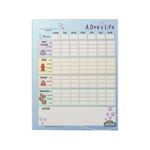 Hund Daily Tracker: måndag Starter Anteckningsblock