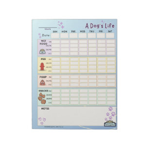 Hund Daily Tracker, Söndag Start Anteckningsblock