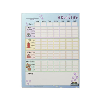 Hund Daily Tracker, Söndag Start Anteckningsblock