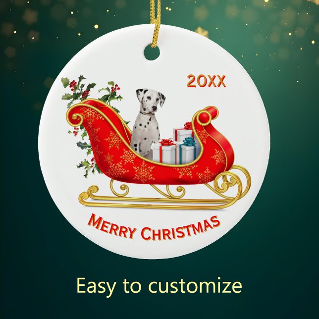 Hund Dalmatien Julgransprydnad Keramik (Skapare uppladdad)