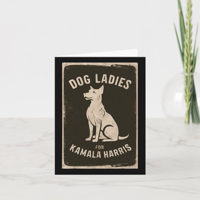 Hund Dam för Kamala Harris Kort (Framsida)
