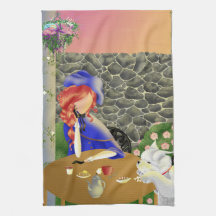 Hund & Dam i Café Lunch Tea Towel