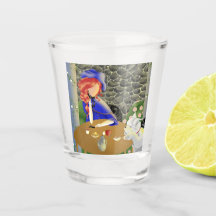 Hund & Dam i Café vid Sunset