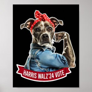Hund Dam Kamala Harris Tim Walz Rösträtt i valet Poster