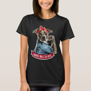 Hund Dam Kamala Harris Tim Walz Rösträtt i valet T Shirt